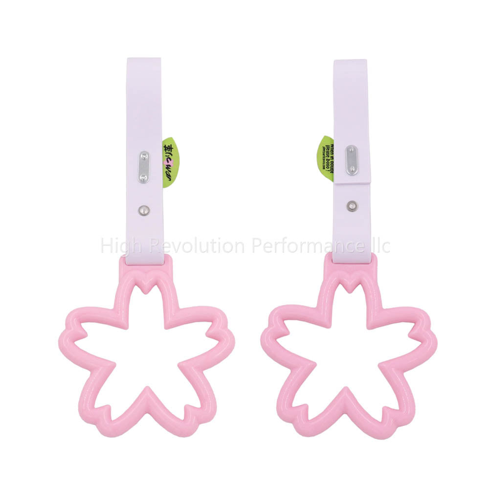 JDM Pink Sakura Blossom White Strap Tsurikawa – High