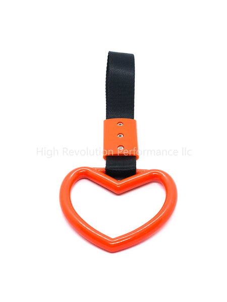 JDM TSURIKAWA Heart Shaped Subway Train Handle Style Black Nylon Strap