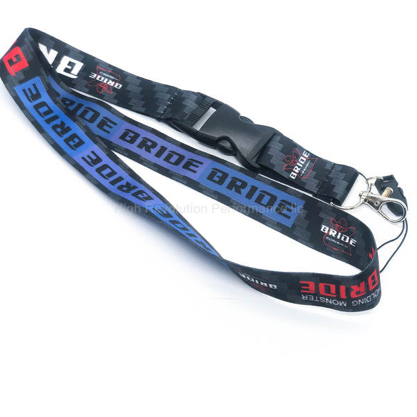 Bride Lanyard Keychain Black Carbon Fiber Style
